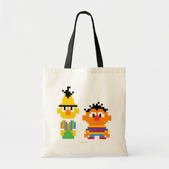 Bert and Ernie Pixel Art Tote Bag (Front)
