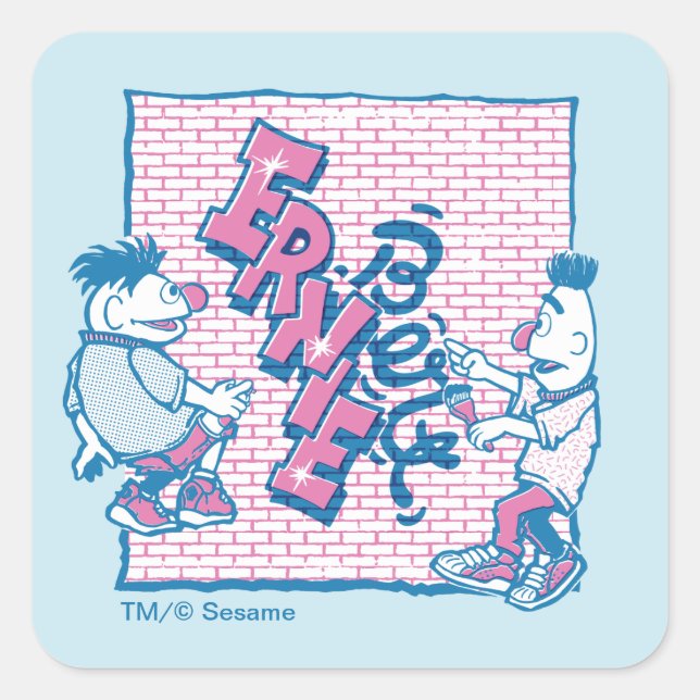 Bert & Ernie | Street Graffiti Square Sticker (Front)