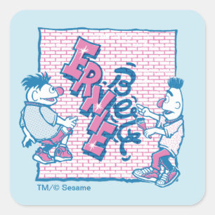 Bert & Ernie   Street Graffiti Square Sticker