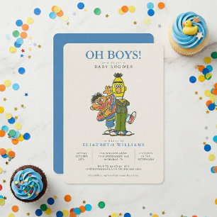 Bert & Ernie Twin Boys Baby Shower Invitation