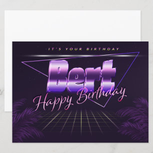 Bert Name Vorname lila retro Karte Geburtstag Card