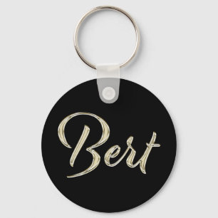 Bert Name whitegold Button Schlüsselanhänger Key Ring