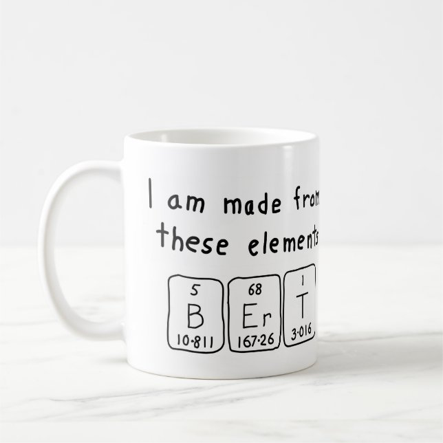 Bert periodic table name mug (Left)