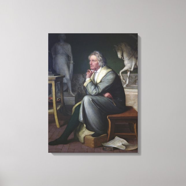 Bertel Thorvaldsen in his studio at Rome, 1834 Canvas Print (Front)