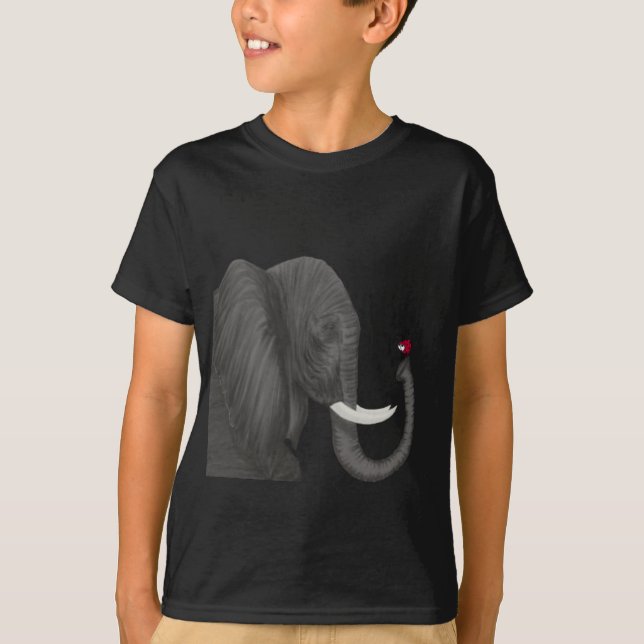 Bertha The Adorable Elephant And Cute Ladybug T-Shirt (Front)