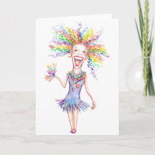 Bertha the Birthday Broad Greeting Card