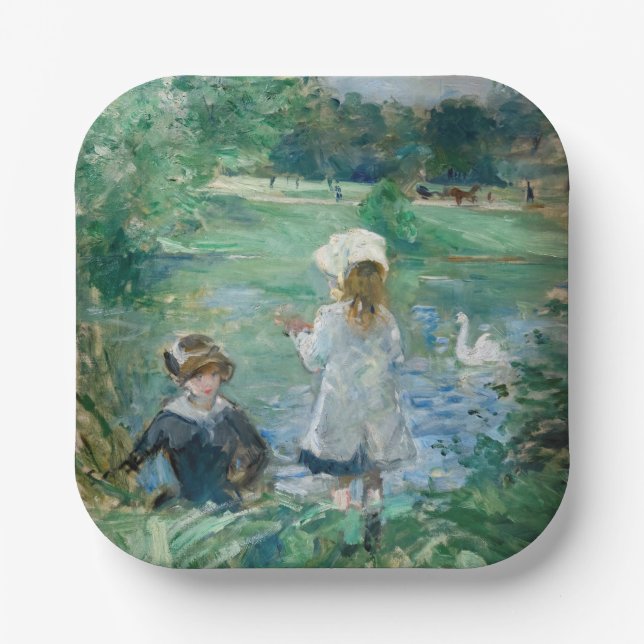 Berthe Morisot - Beside a Lake Paper Plate (Front)