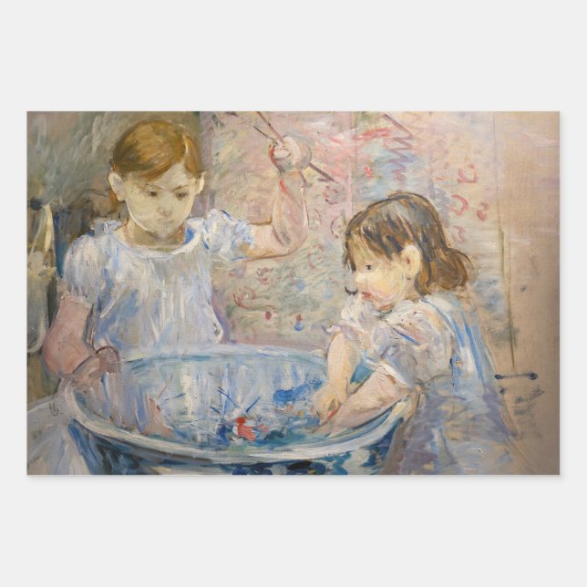 Berthe Morisot - Children at the Basin Wrapping Paper Sheet (Front)