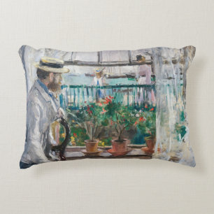 Berthe Morisot - Eugene Manet on the Isle of Wight Decorative Cushion