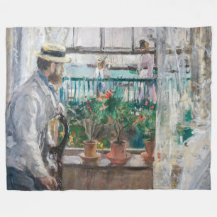 Berthe Morisot - Eugene Manet on the Isle of Wight Fleece Blanket