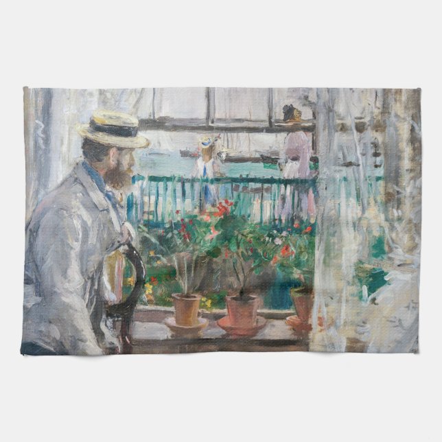 Berthe Morisot - Eugene Manet on the Isle of Wight Tea Towel (Horizontal)