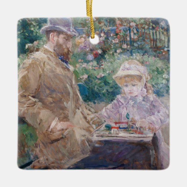 Berthe Morisot - Eugene Manet with his daughter Ceramic Ornament (Front)