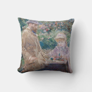 Berthe Morisot - Eugene Manet with his daughter Cushion
