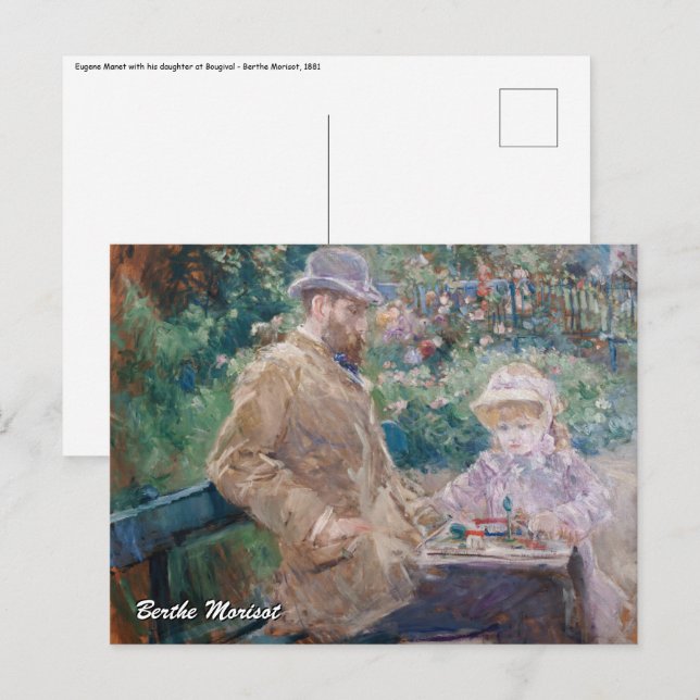 Berthe Morisot - Eugene Manet with his daughter Postcard (Front/Back)