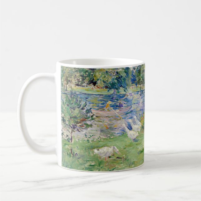 Berthe Morisot - Girl in a Boat with Geese Coffee Mug (Left)