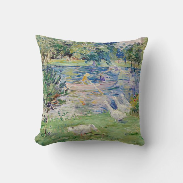 Berthe Morisot - Girl in a Boat with Geese Cushion (Front)