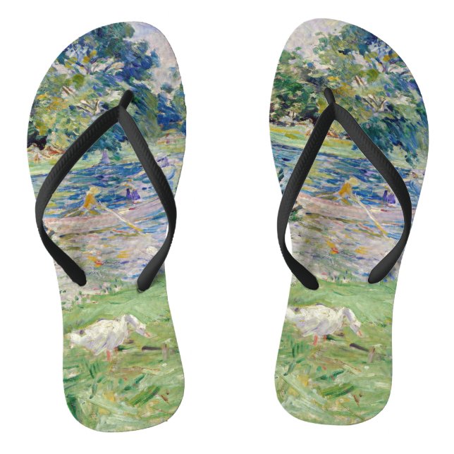Berthe Morisot - Girl in a Boat with Geese Flip Flops (Footbed)