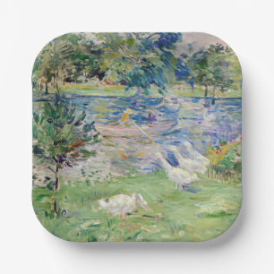 Berthe Morisot - Girl in a Boat with Geese Paper Plate