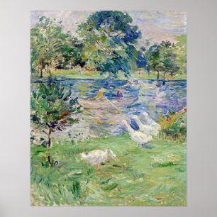 Berthe Morisot - Girl in a Boat with Geese Poster