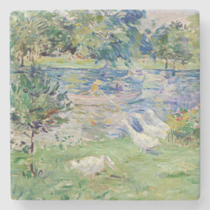 Berthe Morisot - Girl in a Boat with Geese Stone Coaster