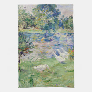 Berthe Morisot - Girl in a Boat with Geese Tea Towel