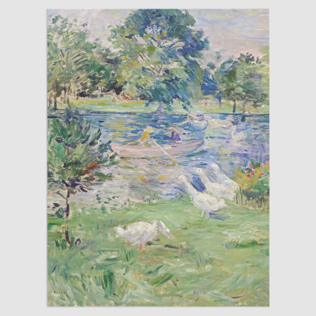 Berthe Morisot - Girl in a Boat with Geese Tissue Paper (Creator Uploaded)