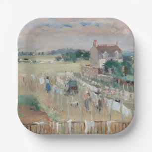 Berthe Morisot - Hanging the Laundry out to Dry Paper Plate