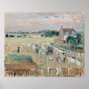 Berthe Morisot - Hanging the Laundry out to Dry Poster
