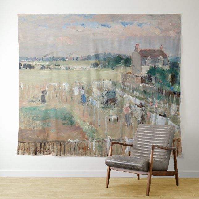 Berthe Morisot - Hanging the Laundry out to Dry Tapestry (In Situ (Horizontal))
