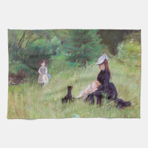 Berthe Morisot - In a Park / Dans le parc Tea Towel