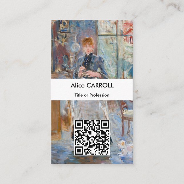 Berthe Morisot - In the Dining Room - QR Code Business Card (Front)