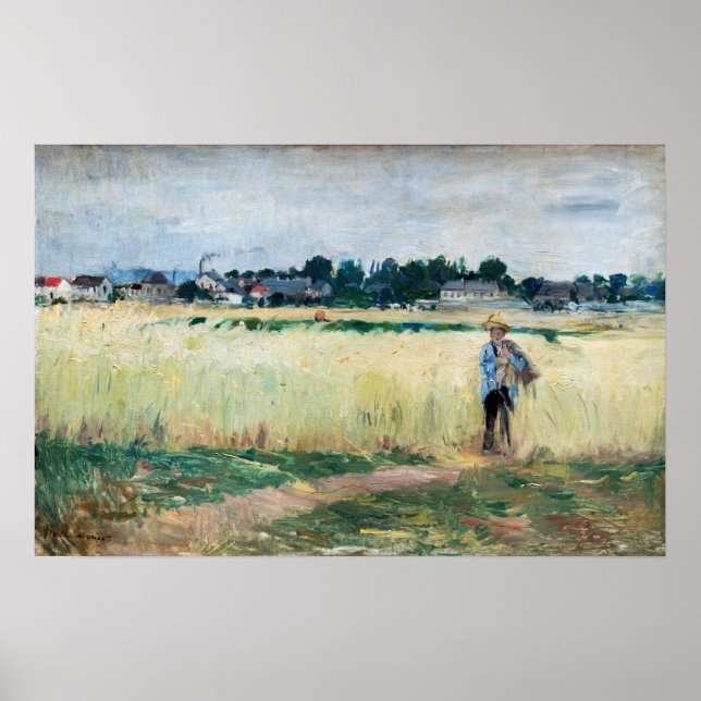 Berthe Morisot - In the Wheatfield at Gennevillier Poster (Front)
