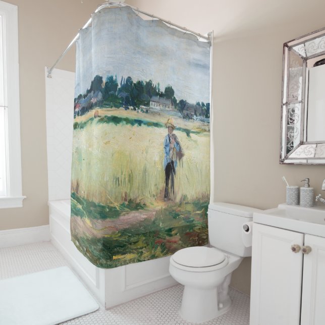 Berthe Morisot - In the Wheatfield at Gennevillier Shower Curtain (In Situ)