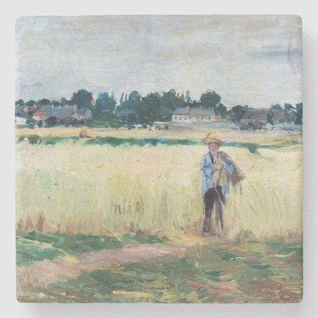 Berthe Morisot - In the Wheatfield at Gennevillier Stone Coaster (Front)