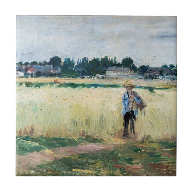 Berthe Morisot - In the Wheatfield at Gennevillier Tile (Front)