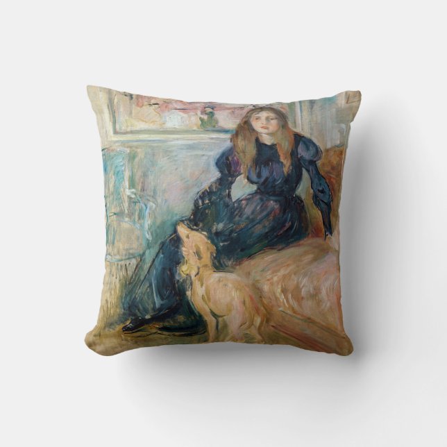 Berthe Morisot - Julie and her Greyhound Laerte Cushion (Front)