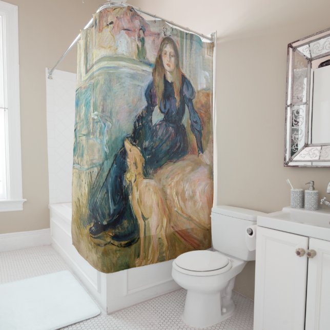 Berthe Morisot - Julie and her Greyhound Laerte Shower Curtain (In Situ)