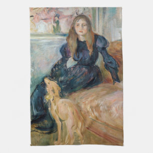 Berthe Morisot - Julie and her Greyhound Laerte Tea Towel