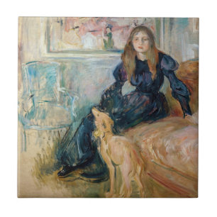Berthe Morisot - Julie and her Greyhound Laerte Tile