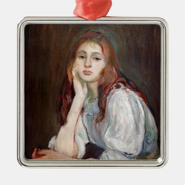 Berthe Morisot - Julie Daydreaming Metal Tree Decoration (Front)
