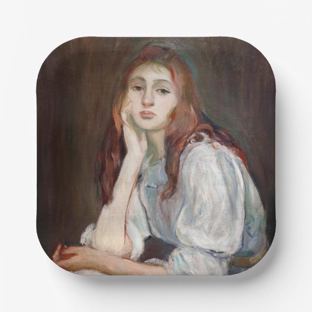 Berthe Morisot - Julie Daydreaming Paper Plate (Front)