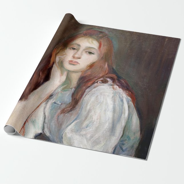 Berthe Morisot - Julie Daydreaming Wrapping Paper (Unrolled)