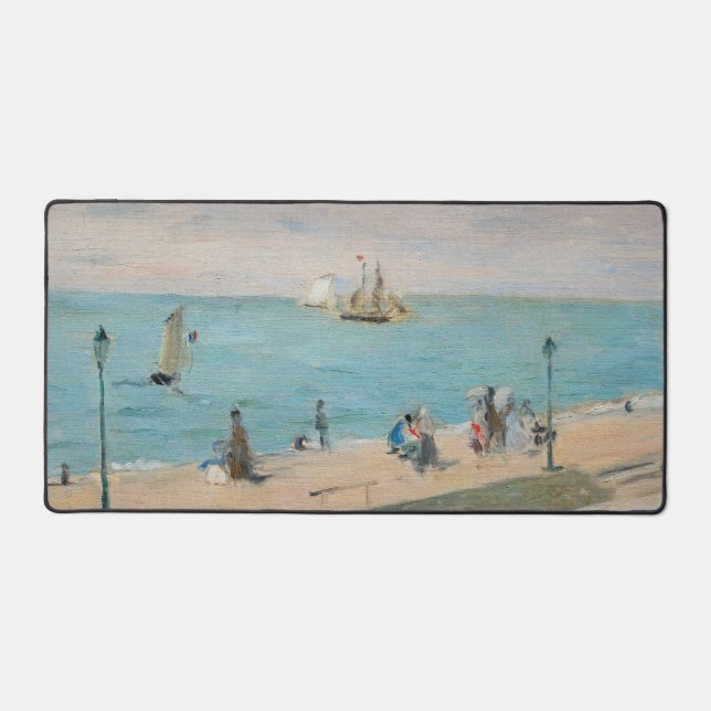 Berthe Morisot - On the Beach, Les Petites-Dalles Desk Mat (Front)