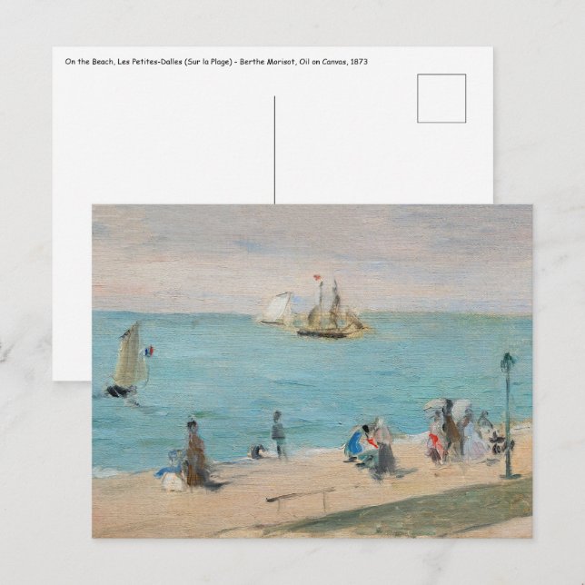 Berthe Morisot - On the Beach, Les Petites-Dalles Postcard (Front/Back)