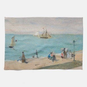 Berthe Morisot - On the Beach, Les Petites-Dalles Tea Towel