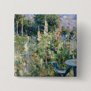Berthe Morisot - Roses Tremieres 15 Cm Square Badge
