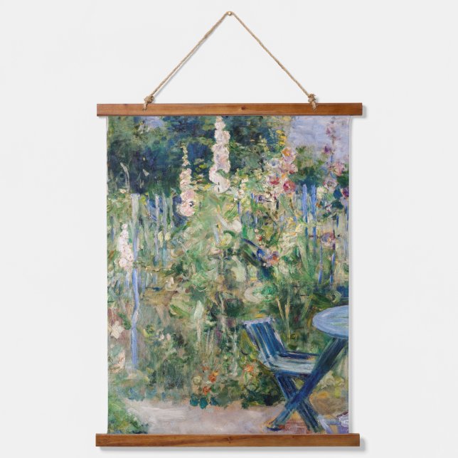 Berthe Morisot - Roses Tremieres Hanging Tapestry (Front)