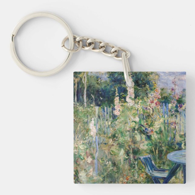 Berthe Morisot - Roses Tremieres Key Ring (Front)