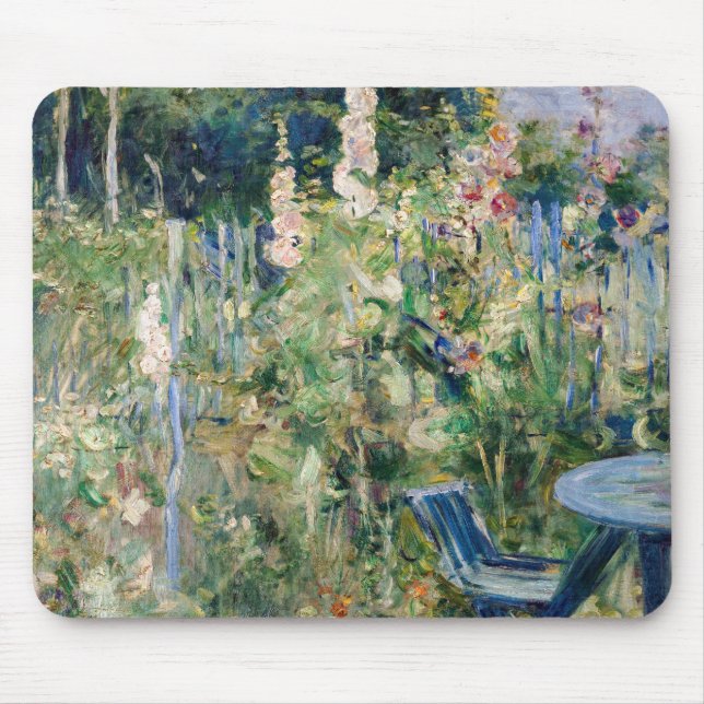 Berthe Morisot - Roses Tremieres Mouse Mat (Front)