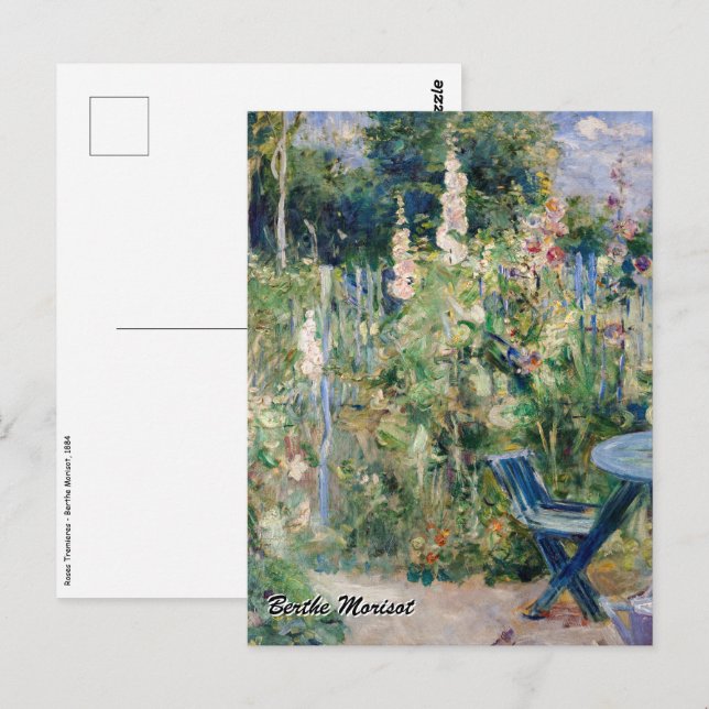 Berthe Morisot - Roses Tremieres Postcard (Front/Back)